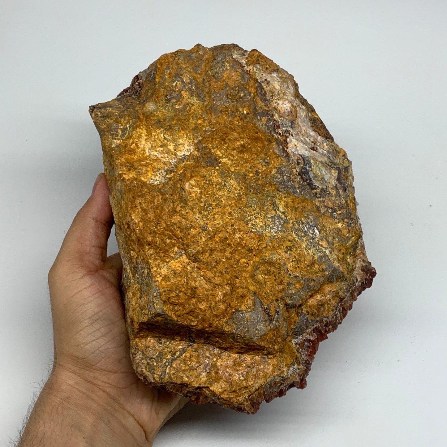 2682g, 8.5"x5.7"x3" Red Quartz Crystal Mineral Specimens @Morocco, B11306