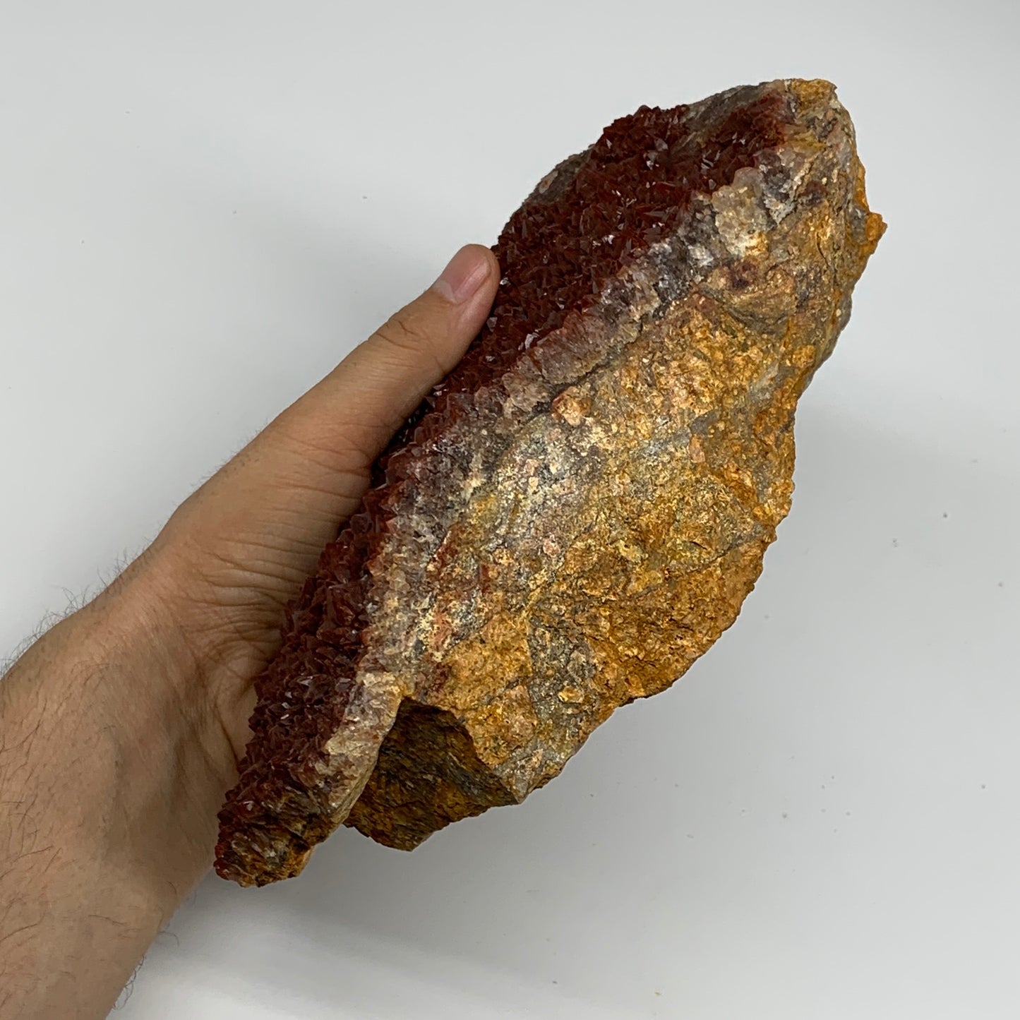 2682g, 8.5"x5.7"x3" Red Quartz Crystal Mineral Specimens @Morocco, B11306