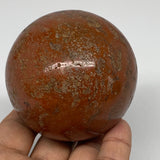 394g, 2.7" Natural Red Jasper Sphere Ball Crystal Reiki @Madagascar, B4142