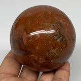 394g, 2.7" Natural Red Jasper Sphere Ball Crystal Reiki @Madagascar, B4142