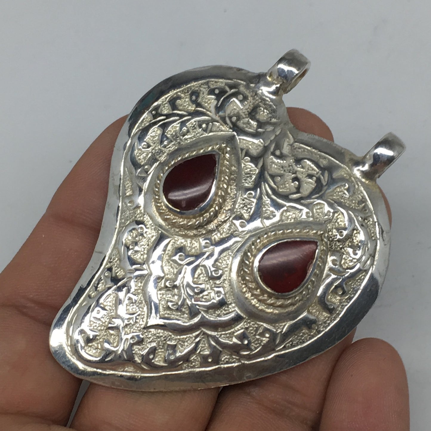 1pc, 2.7"x2.1"x0.4",Turkmen Pendant Red Carnelian Drop Shape Statement,TN622