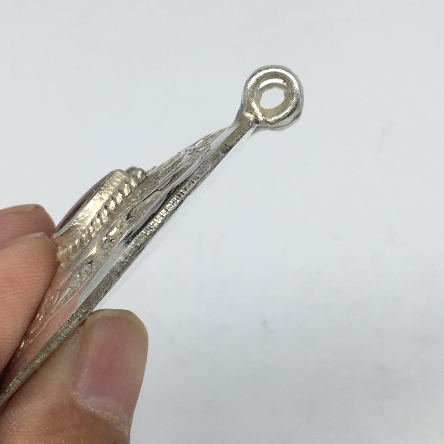 1pc, 2.7"x2.1"x0.4",Turkmen Pendant Red Carnelian Drop Shape Statement,TN622