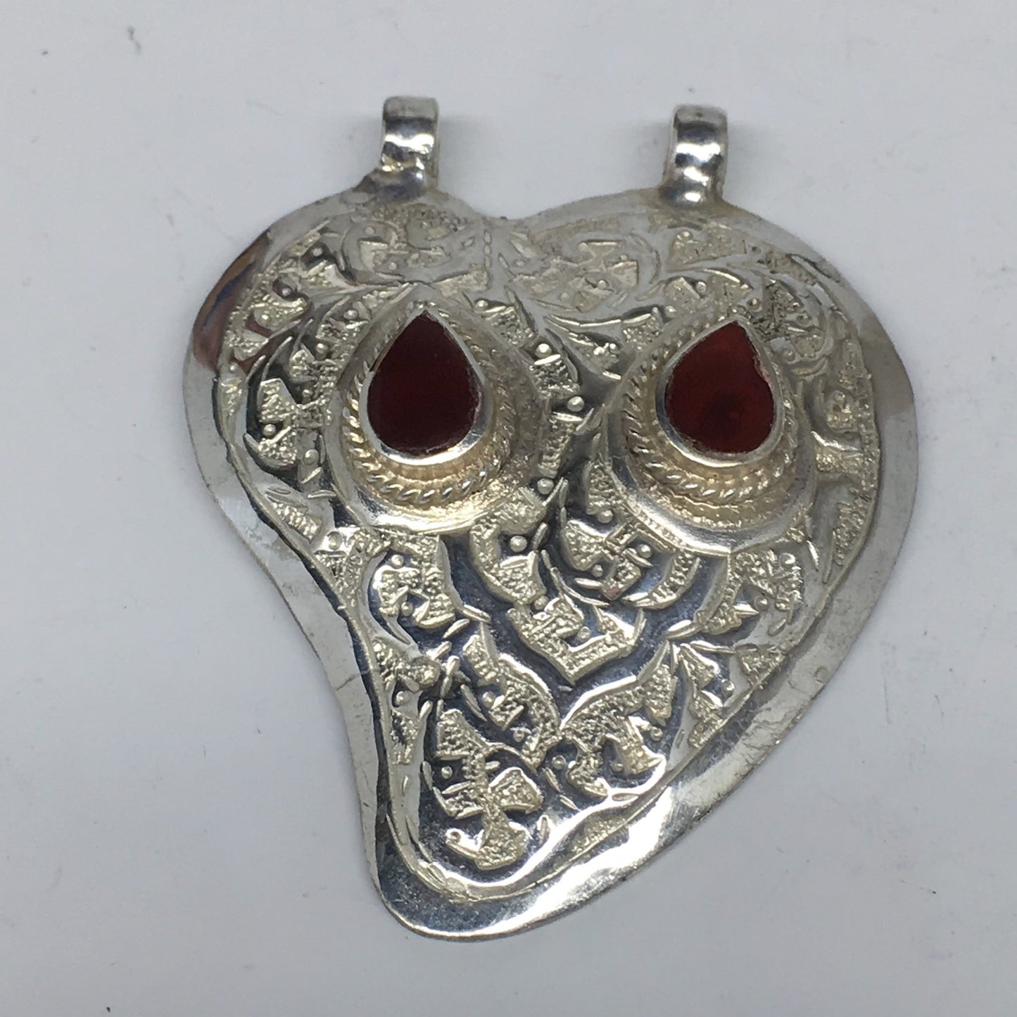 1pc, 2.7"x2.1"x0.4",Turkmen Pendant Red Carnelian Drop Shape Statement,TN622