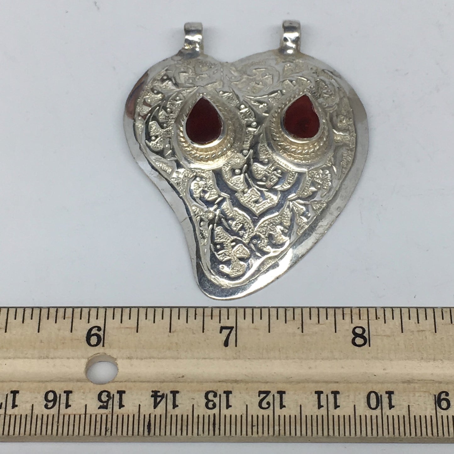 1pc, 2.7"x2.1"x0.4",Turkmen Pendant Red Carnelian Drop Shape Statement,TN622