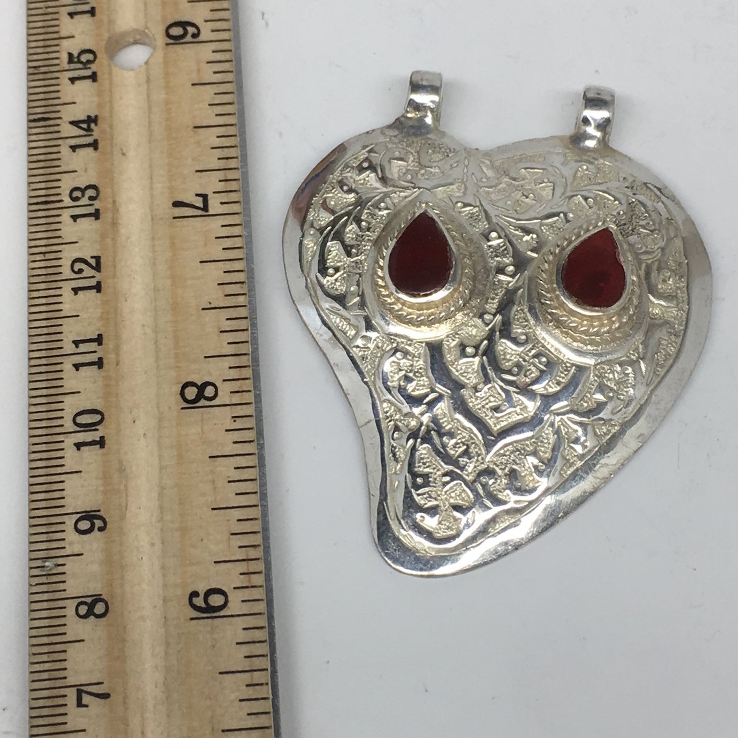 1pc, 2.7"x2.1"x0.4",Turkmen Pendant Red Carnelian Drop Shape Statement,TN622