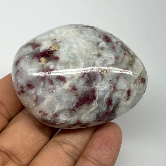 111.2g,2.4"x1.9"x1.1" Tourmaline Rubellite Palm-Stone Reiki @Madagascar,B20920