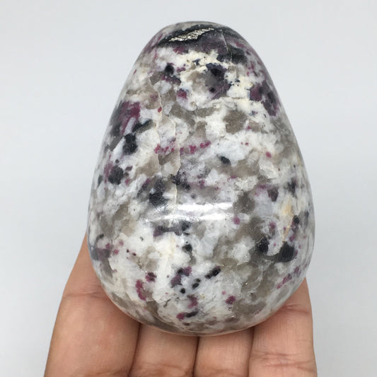 319.6g, 3"x2.2" Tourmaline Rubellite Egg Crystal Reiki Energy @Madagascar,B140
