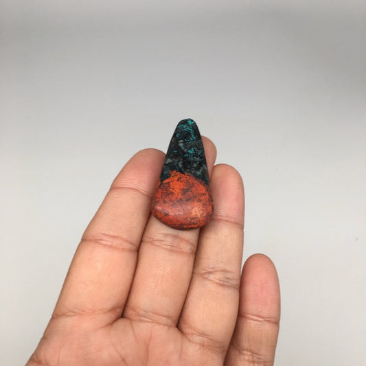 7.4g, 1.6"x0.8"x5mm Sonora Sunset Chrysocolla Cuprite Cabochon @Mexico,SC458
