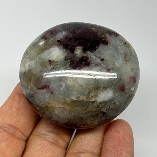 106.4g,2.1"x2"x1.1" Tourmaline Rubellite Palm-Stone Reiki @Madagascar,B20921