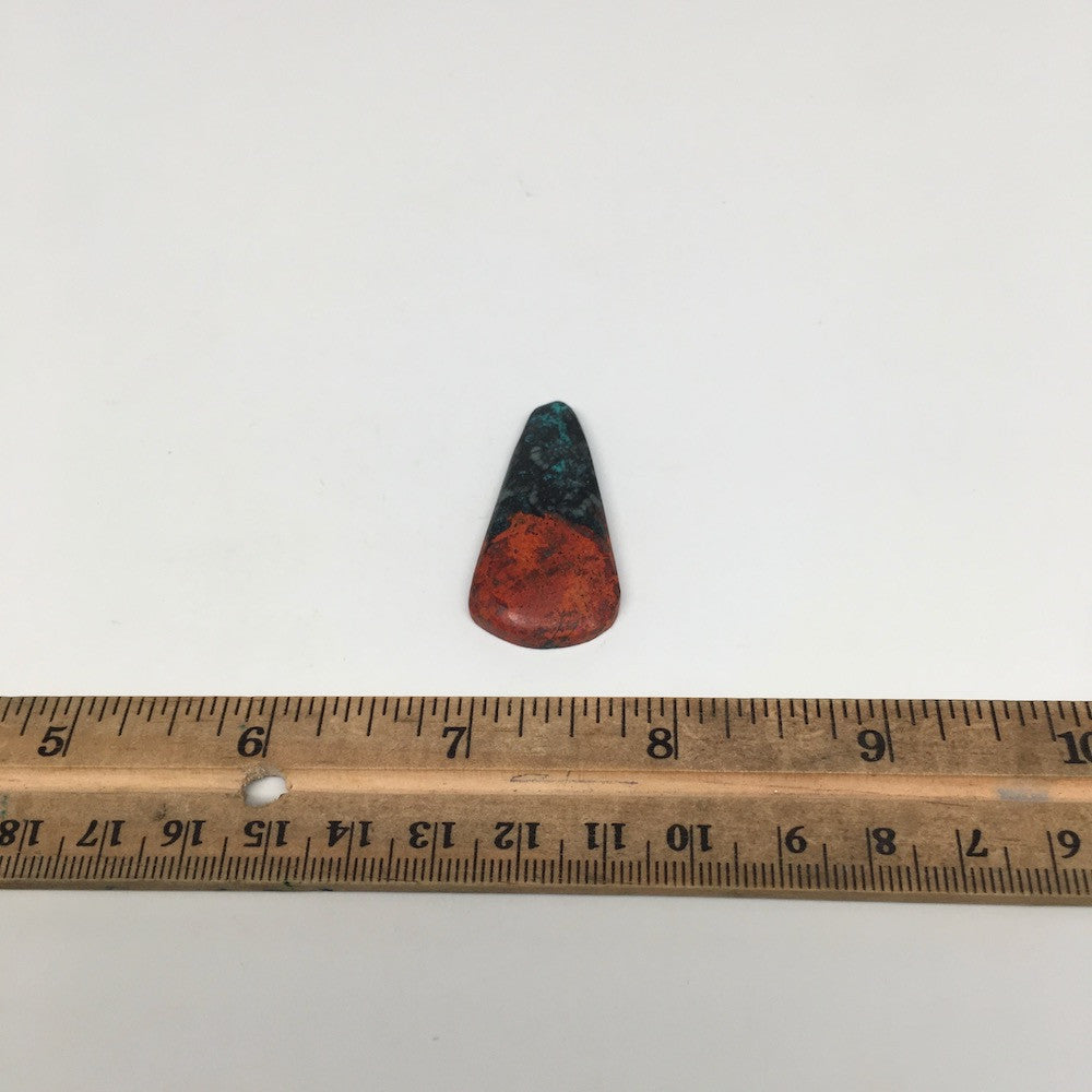 7.4g, 1.6"x0.8"x5mm Sonora Sunset Chrysocolla Cuprite Cabochon @Mexico,SC458