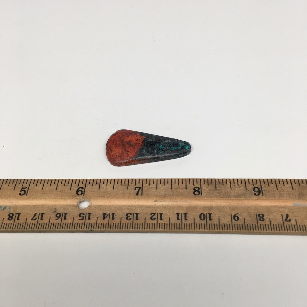 7.4g, 1.6"x0.8"x5mm Sonora Sunset Chrysocolla Cuprite Cabochon @Mexico,SC458