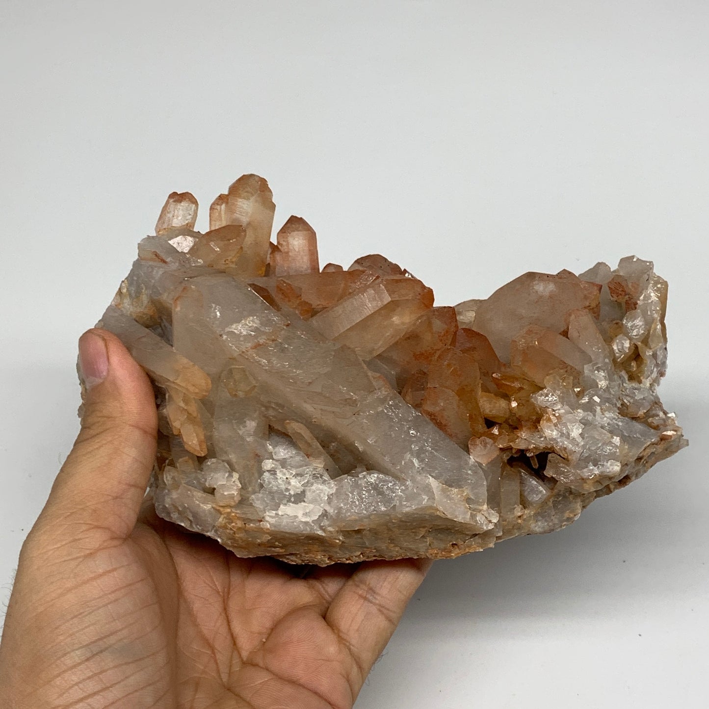 916g, 6"x3.3"x3.3 " Red Quartz Crystal Mineral Specimens @Morocco, B11309