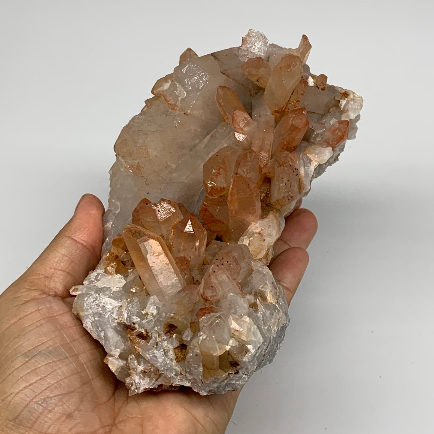 916g, 6"x3.3"x3.3 " Red Quartz Crystal Mineral Specimens @Morocco, B11309