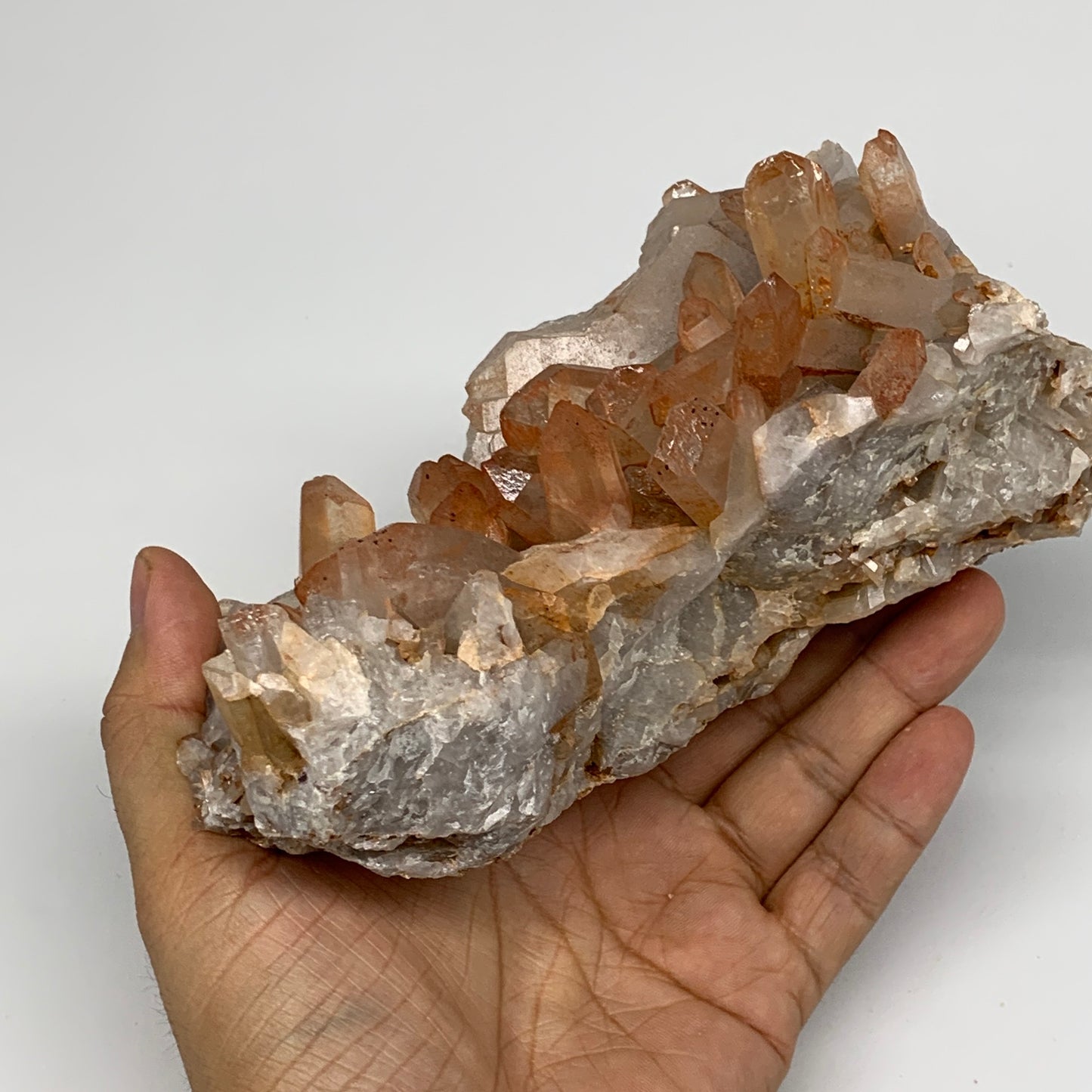 916g, 6"x3.3"x3.3 " Red Quartz Crystal Mineral Specimens @Morocco, B11309