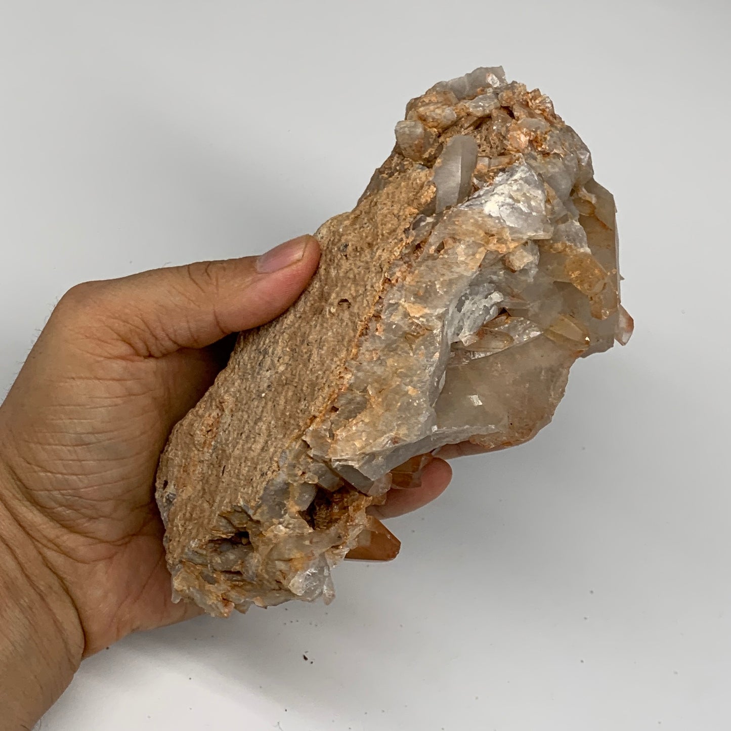 916g, 6"x3.3"x3.3 " Red Quartz Crystal Mineral Specimens @Morocco, B11309