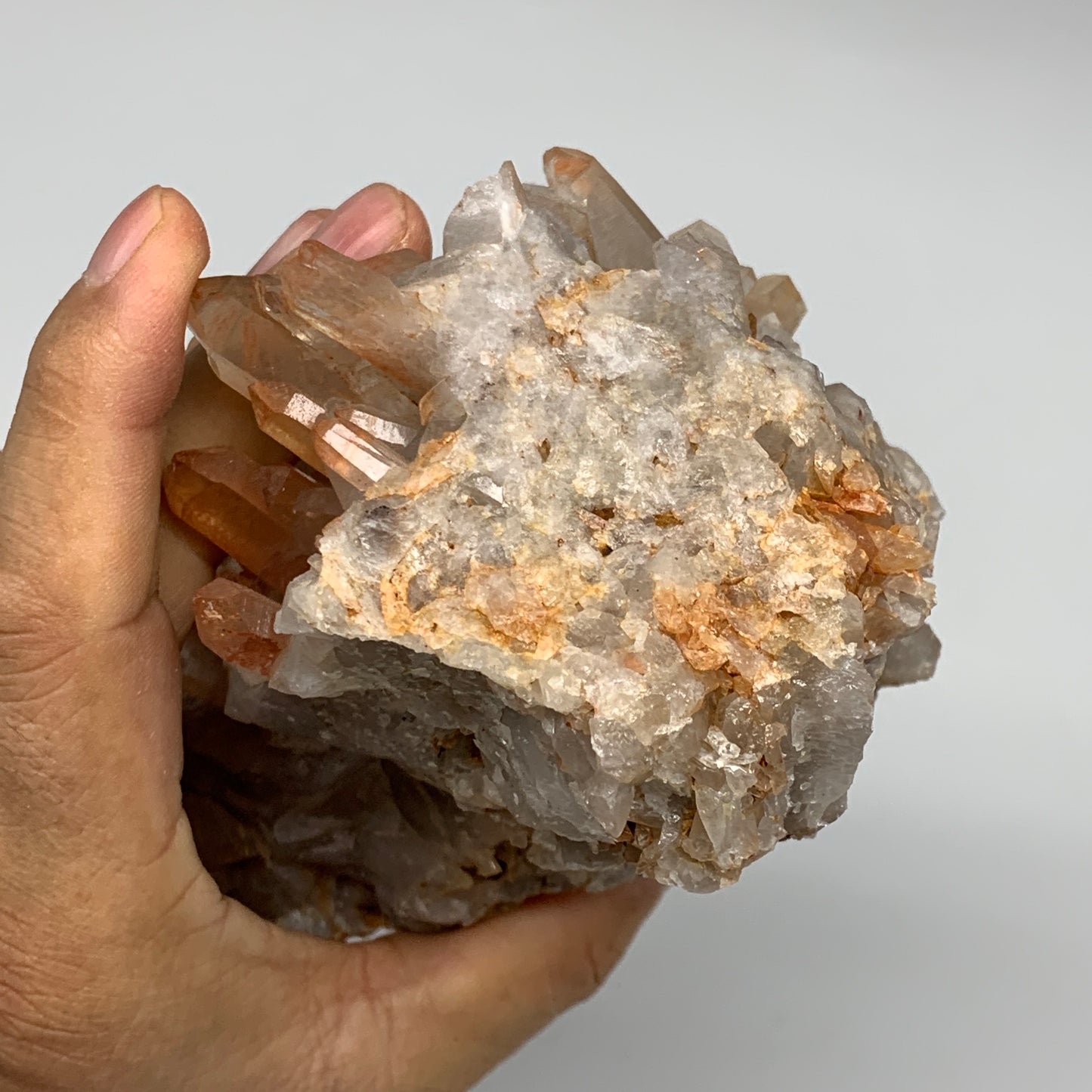 916g, 6"x3.3"x3.3 " Red Quartz Crystal Mineral Specimens @Morocco, B11309