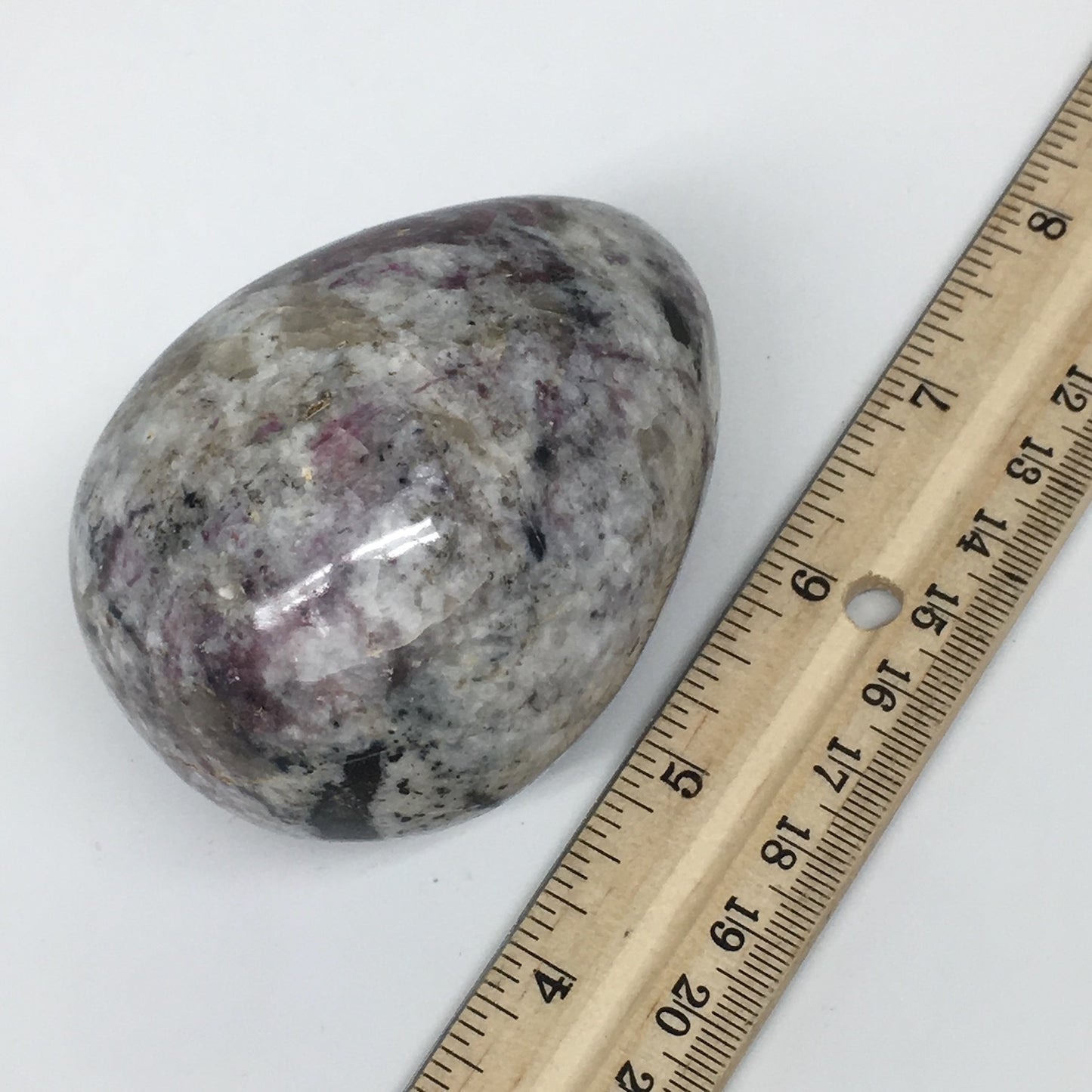 330.8g, 3"x2.3" Tourmaline Rubellite Egg Crystal Reiki Energy @Madagascar,B141