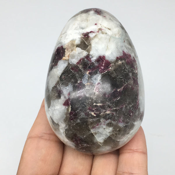 275.5g, 3"x2.1" Tourmaline Rubellite Egg Crystal Reiki Energy @Madagascar,B144