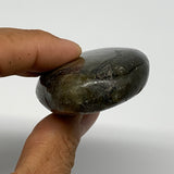 93.8g,2.6"x1.8"x0.8", Labradorite Palm-stone Polished Reiki @Madagascar,B17789