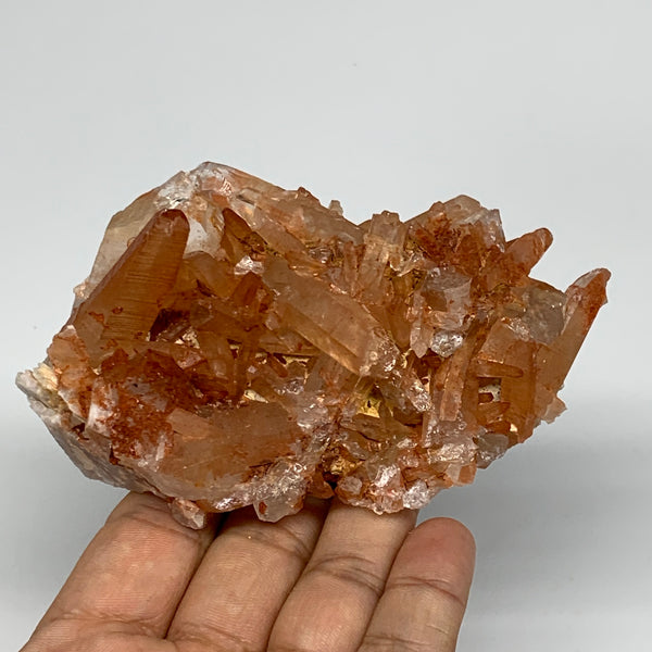 252.6g, 4.2"x2"x2.1 " Red Quartz Crystal Cluster Mineral Specimens @Morocco, B11