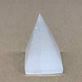 230g, 3.4"x2.2" White Selenite/Satin Spar Pyramid Crystal @Morocco, B24146