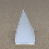 230g, 3.4"x2.2" White Selenite/Satin Spar Pyramid Crystal @Morocco, B24146