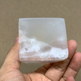 294g, 3.5"x2.4" White Selenite/Satin Spar Pyramid Crystal @Morocco, B24147