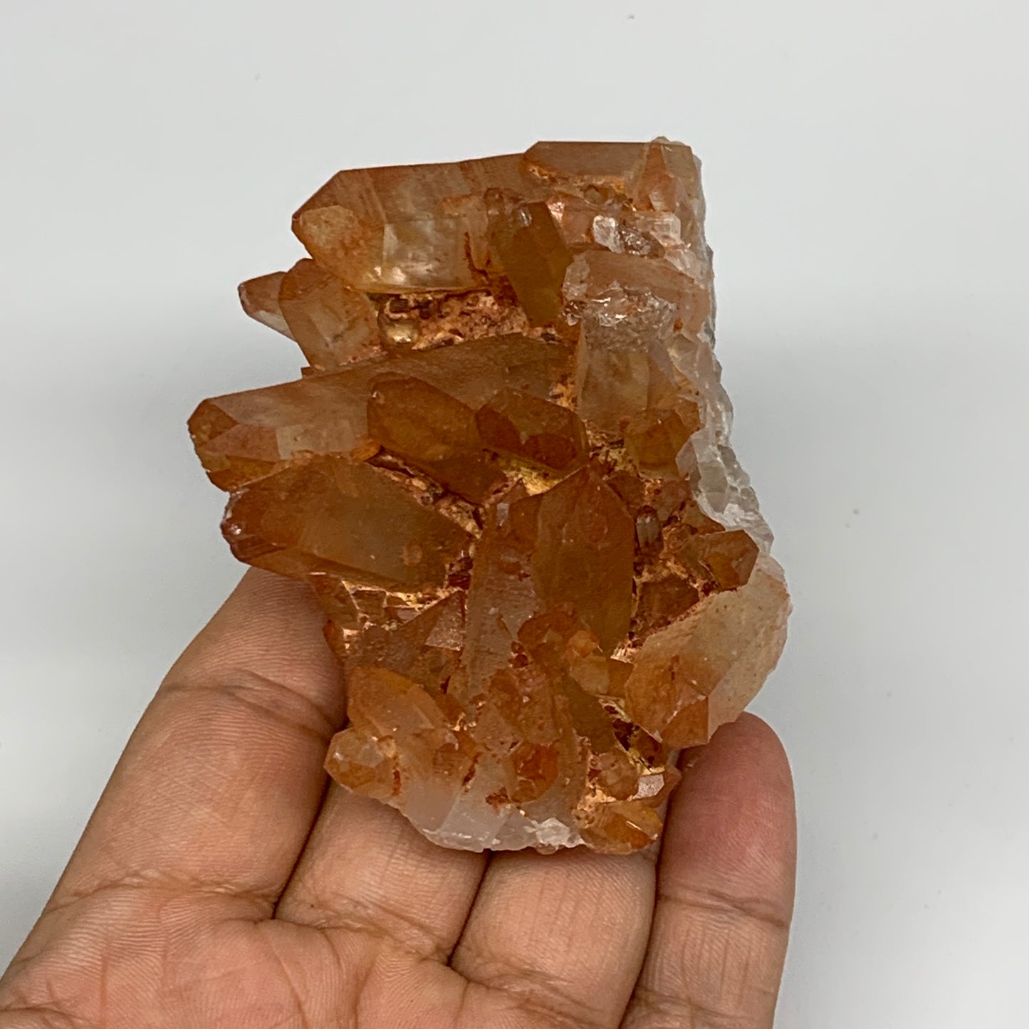 170.5g, 3.5"x1.9"x1.6" Red Quartz Crystal Cluster Mineral Specimens @Morocco, B1