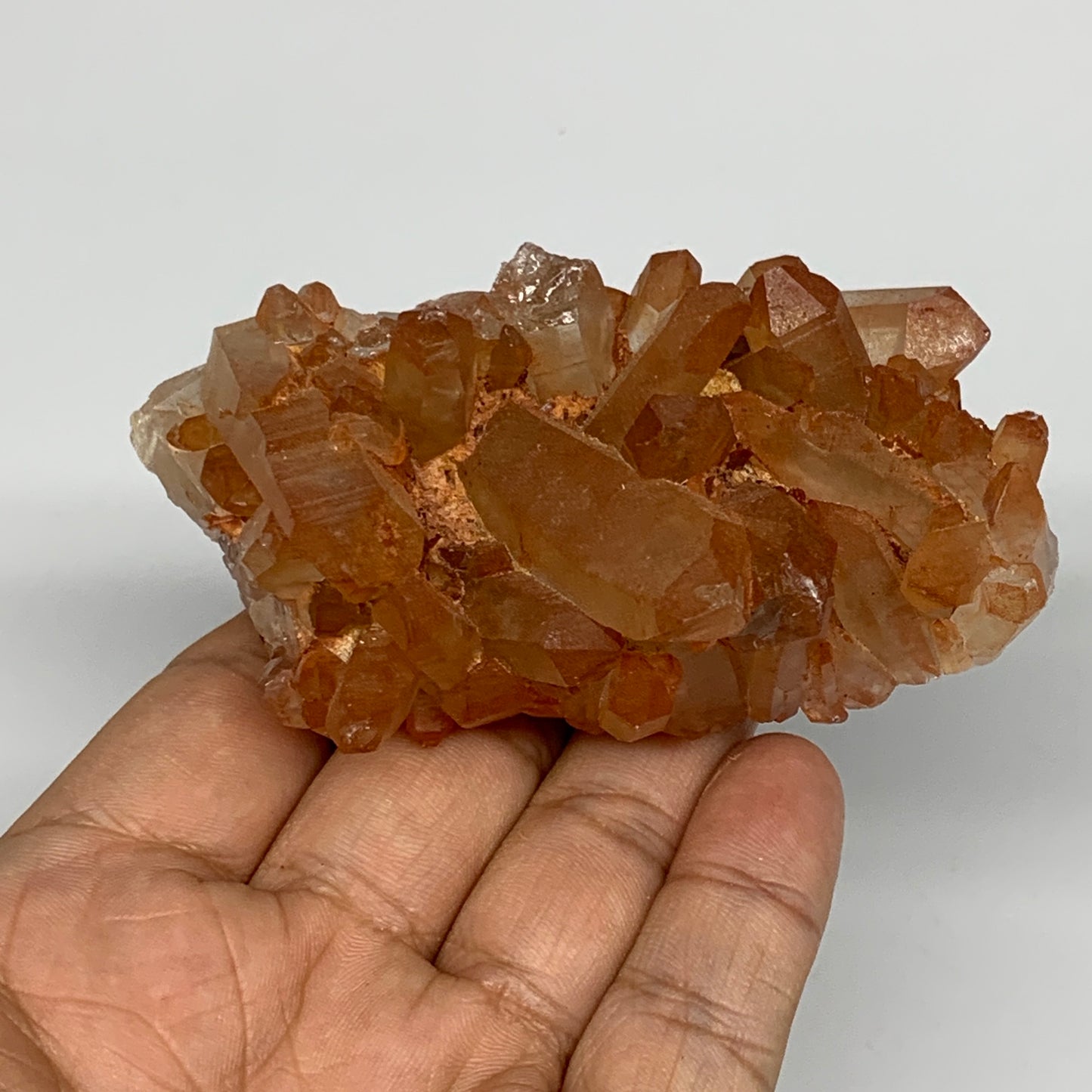 170.5g, 3.5"x1.9"x1.6" Red Quartz Crystal Cluster Mineral Specimens @Morocco, B1