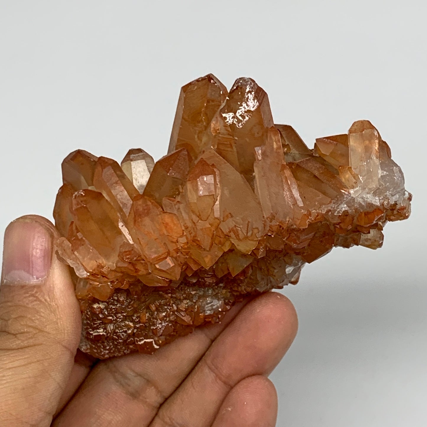 170.5g, 3.5"x1.9"x1.6" Red Quartz Crystal Cluster Mineral Specimens @Morocco, B1