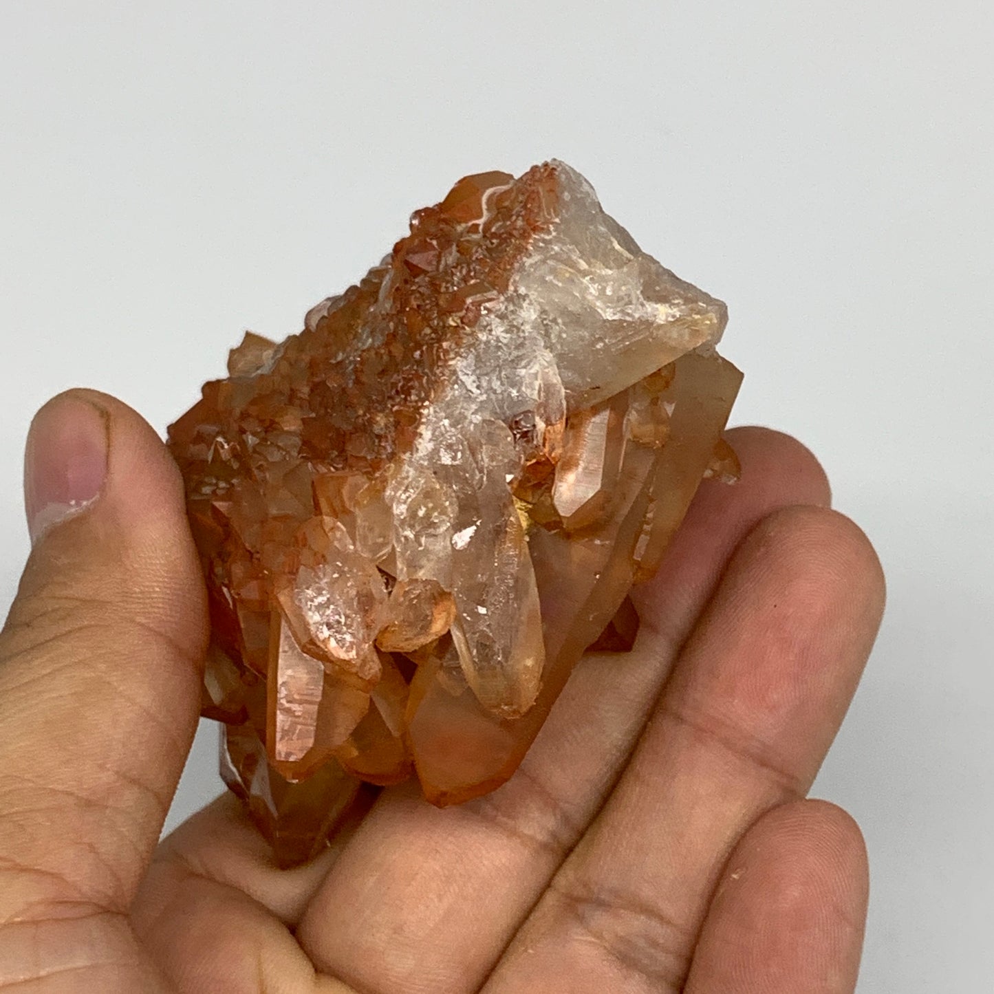 170.5g, 3.5"x1.9"x1.6" Red Quartz Crystal Cluster Mineral Specimens @Morocco, B1