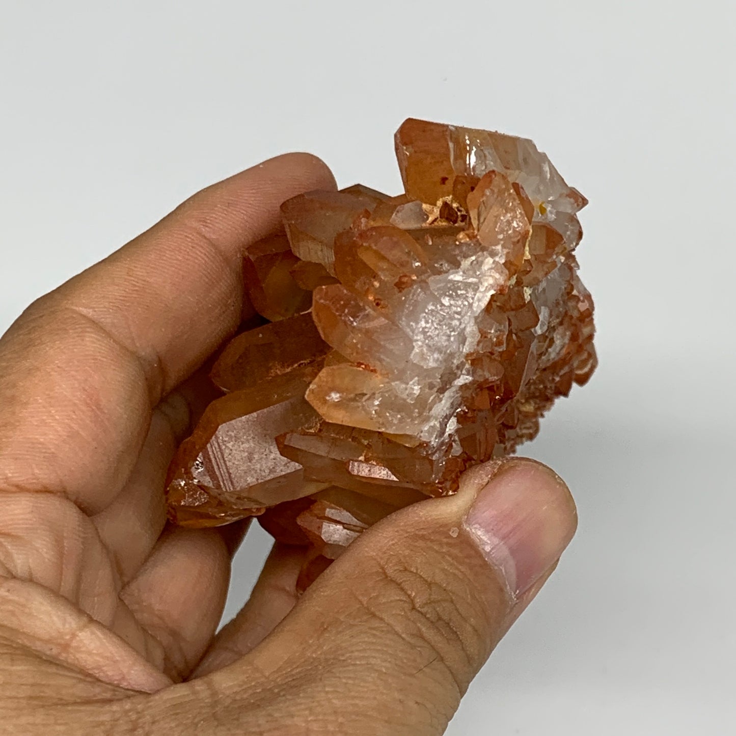 170.5g, 3.5"x1.9"x1.6" Red Quartz Crystal Cluster Mineral Specimens @Morocco, B1