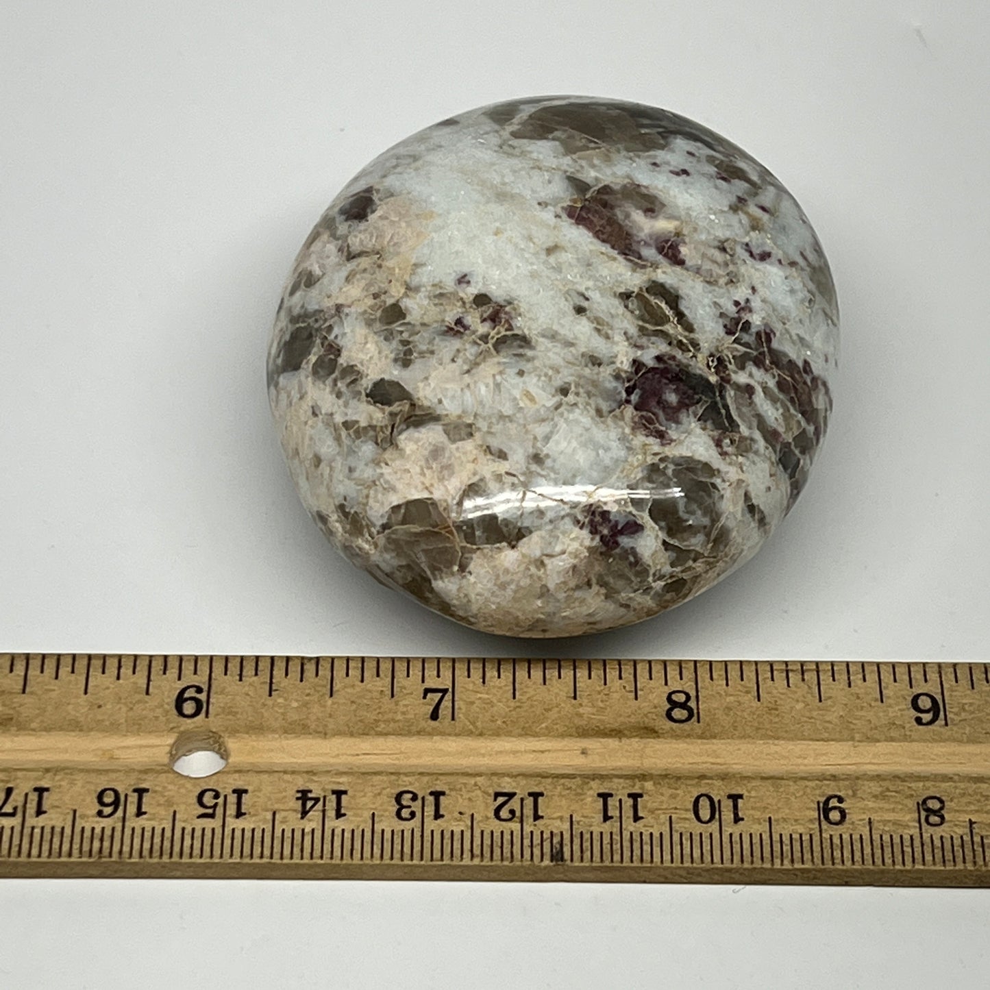 221.7g,2.9"x2.4"x1.4" Tourmaline Rubellite Palm-Stone Reiki @Madagascar,B20927