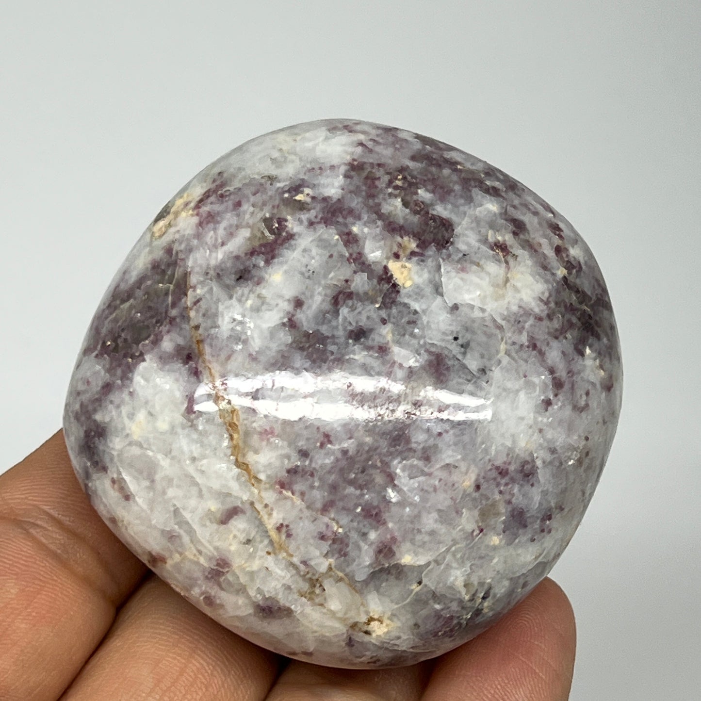 142.3g,2.2"x2.1"x1.3" Tourmaline Rubellite Palm-Stone Reiki @Madagascar,B20928