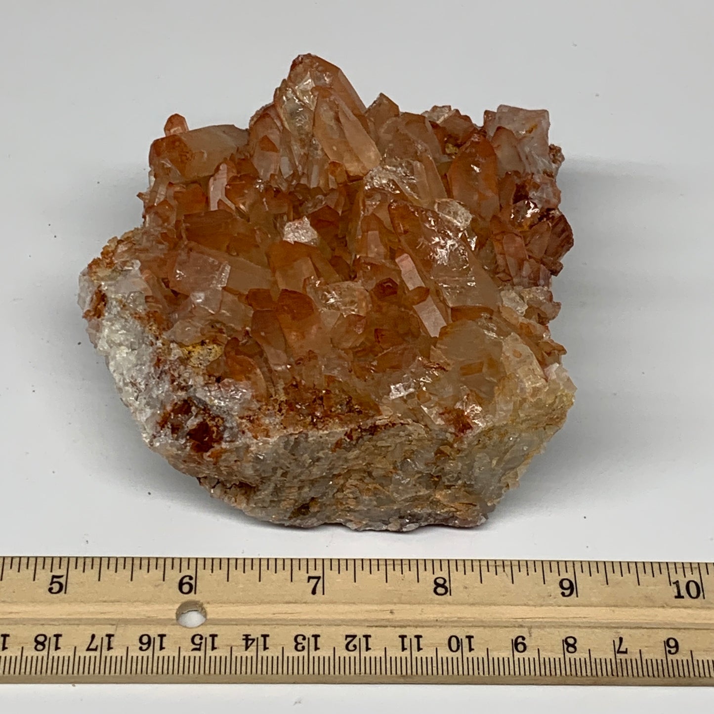 1010.1g, 4.2"x4.1"x2.4" Red Quartz Crystal Cluster Mineral Specimens @Morocco, B