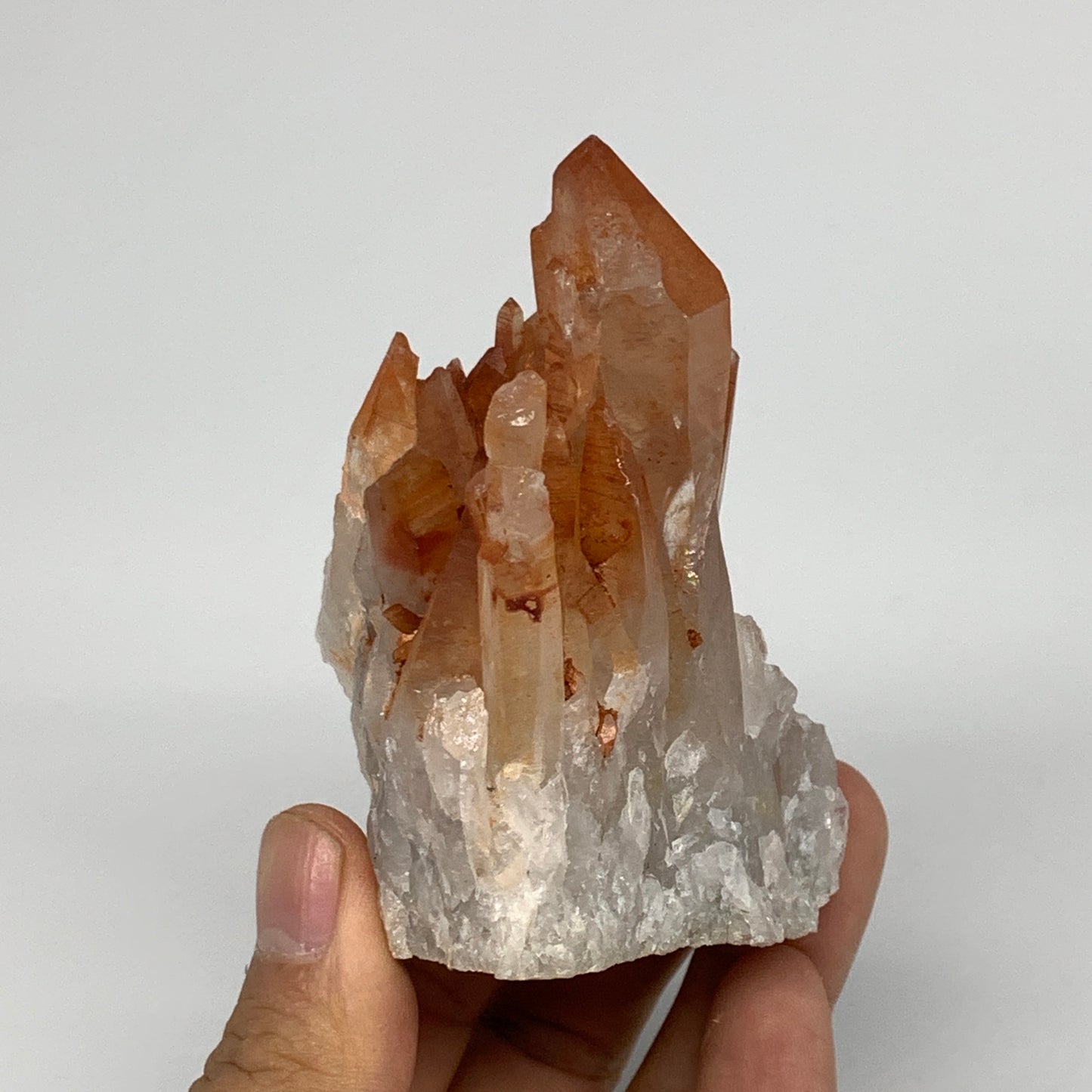 193.1g, 3"x2.1"x1.8" Red Quartz Crystal Cluster Mineral Specimens @Morocco, B113