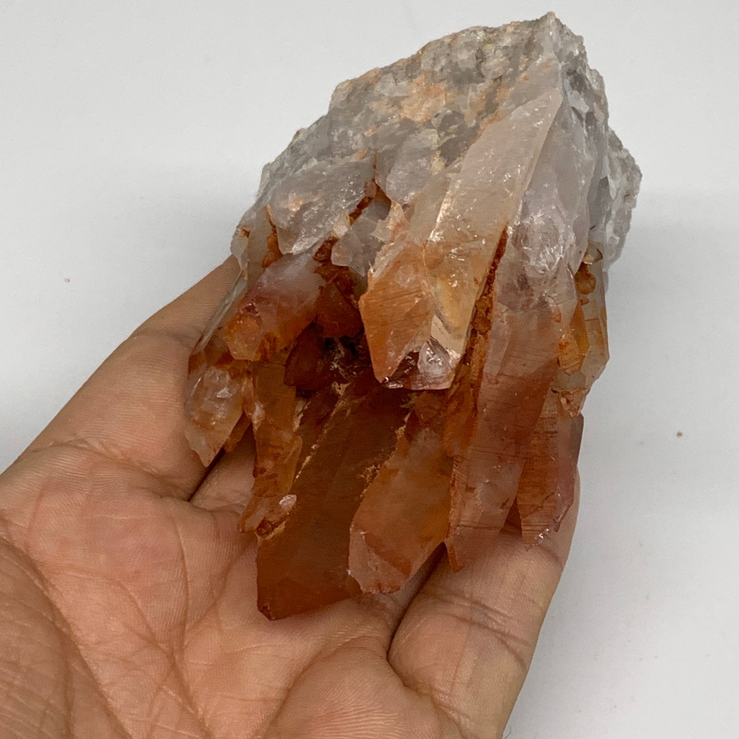 193.1g, 3"x2.1"x1.8" Red Quartz Crystal Cluster Mineral Specimens @Morocco, B113