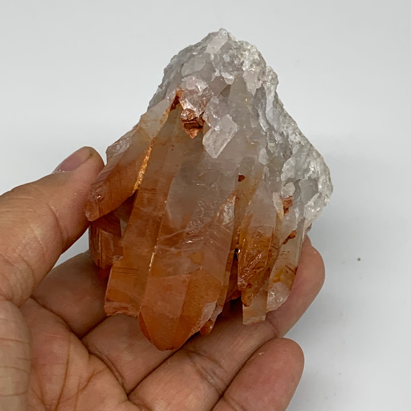 193.1g, 3"x2.1"x1.8" Red Quartz Crystal Cluster Mineral Specimens @Morocco, B113