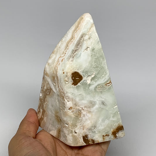 1.98 lbs, 4.9"x3.2"x3.3", Polished Freeform Caribbean Calcite @Afghanistan, B262