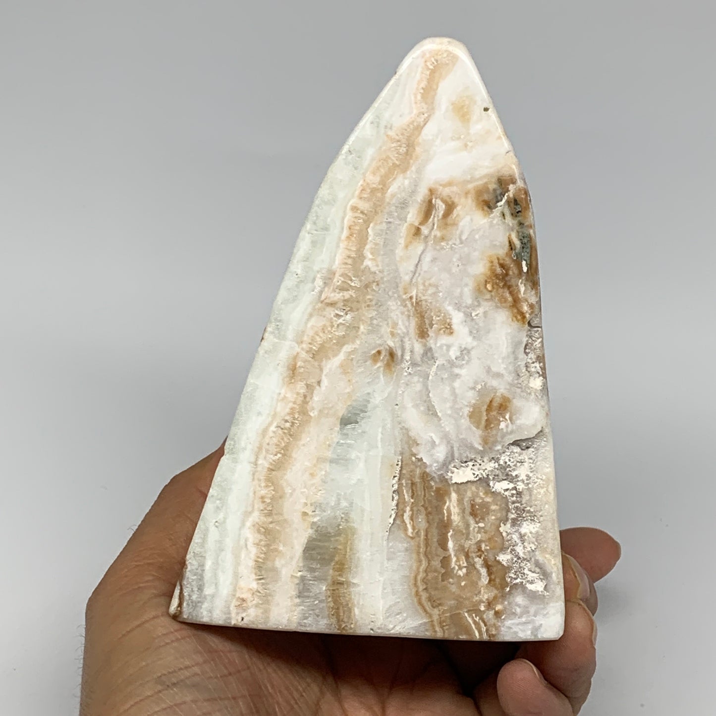 1.98 lbs, 4.9"x3.2"x3.3", Polished Freeform Caribbean Calcite @Afghanistan, B262