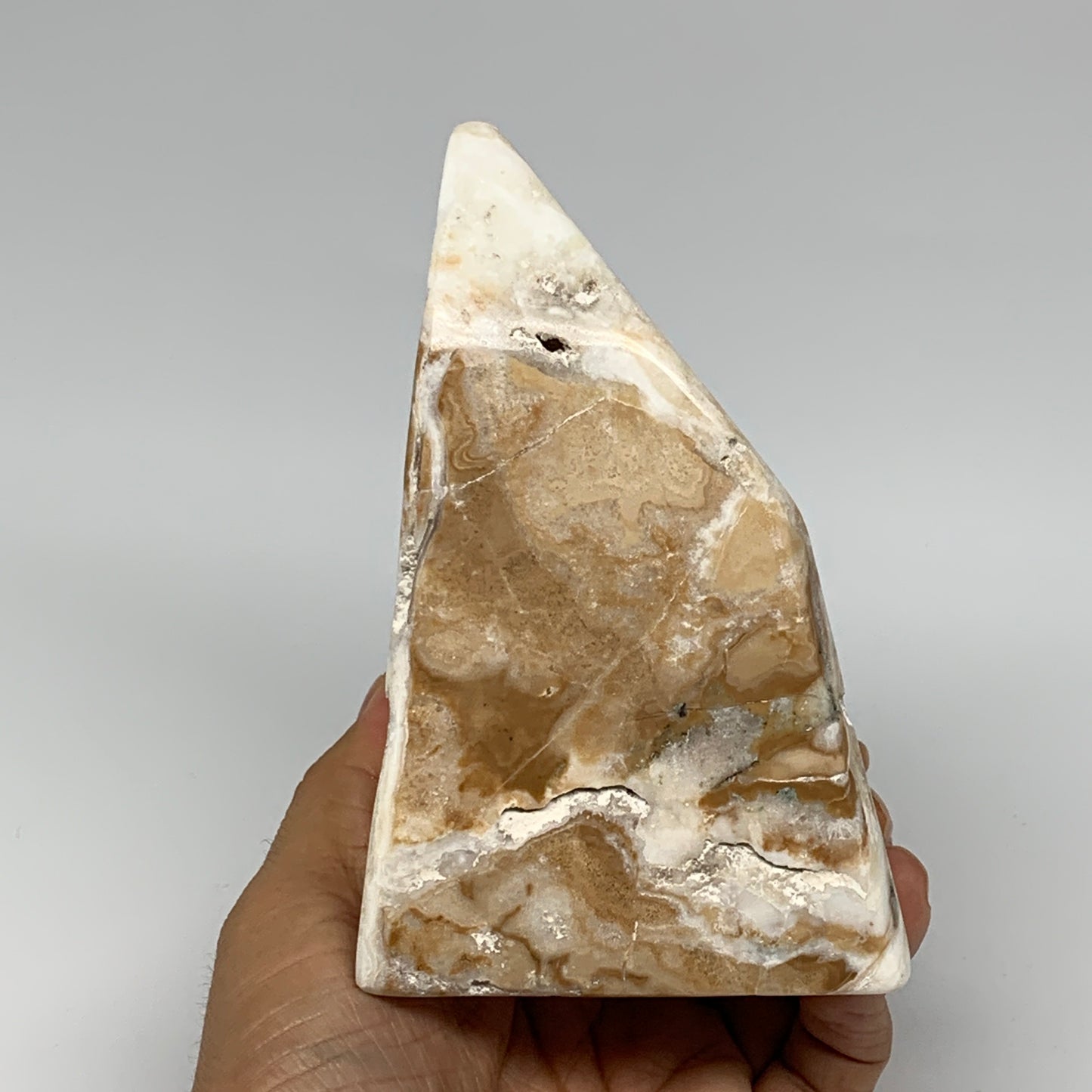 1.98 lbs, 4.9"x3.2"x3.3", Polished Freeform Caribbean Calcite @Afghanistan, B262