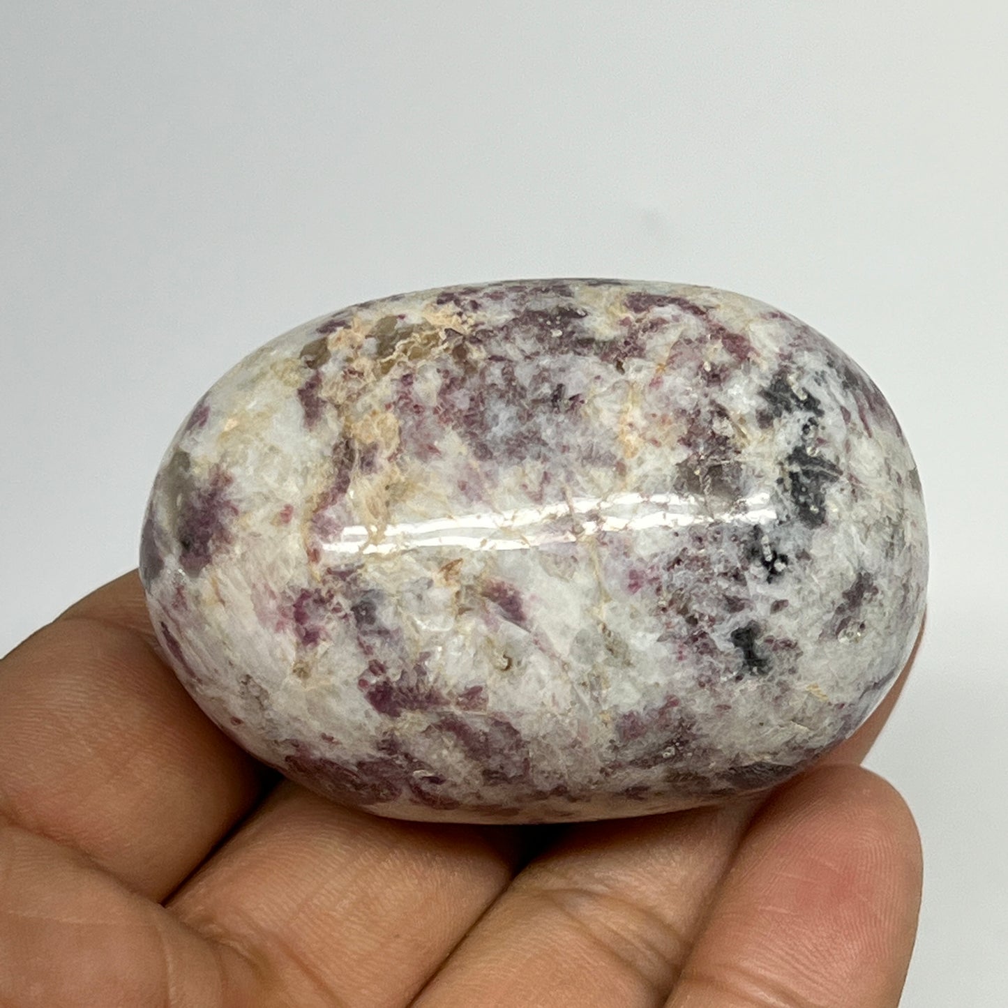 110.9g,2.1"x1.4"x1.4" Tourmaline Rubellite Palm-Stone Reiki @Madagascar,B20930