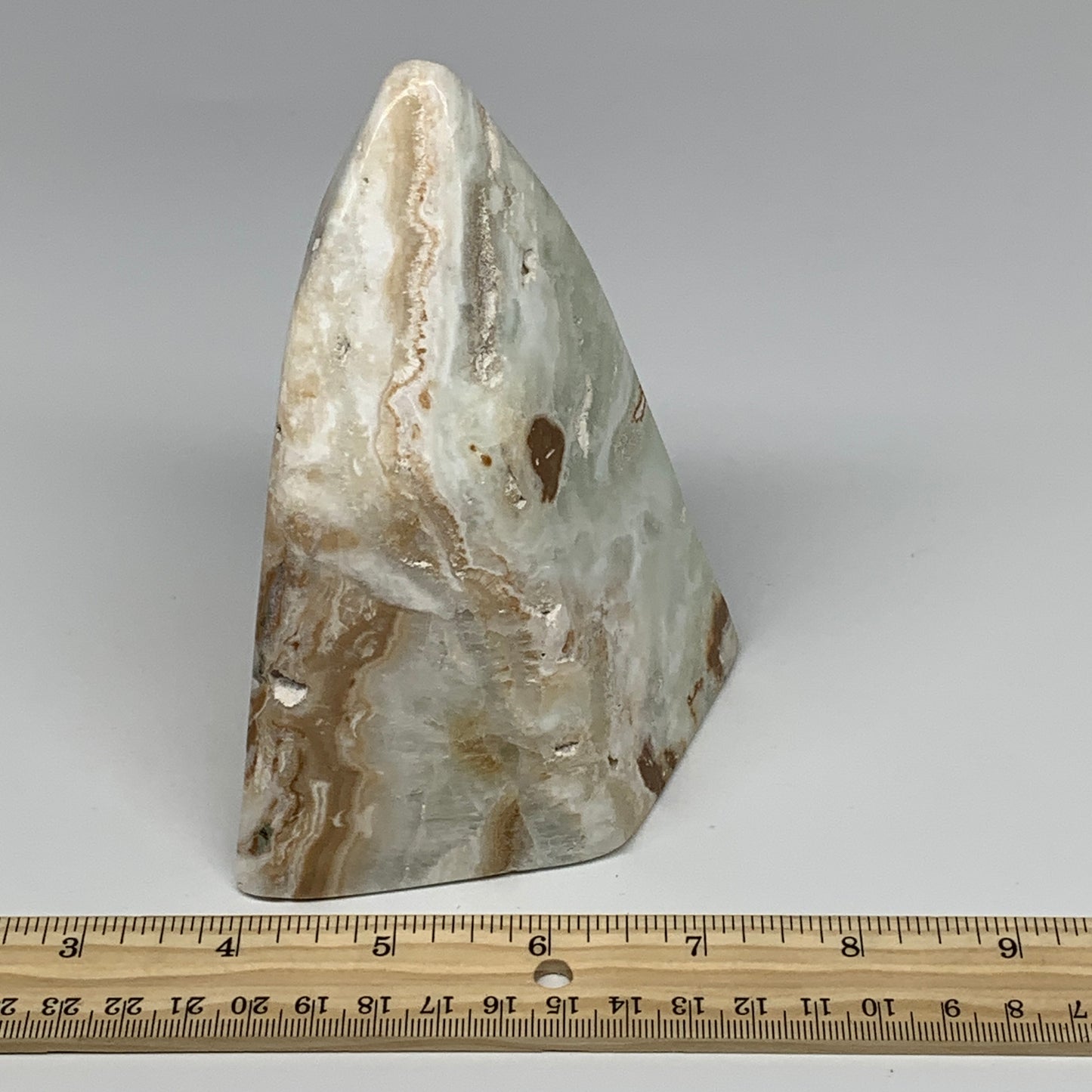 1.98 lbs, 4.9"x3.2"x3.3", Polished Freeform Caribbean Calcite @Afghanistan, B262