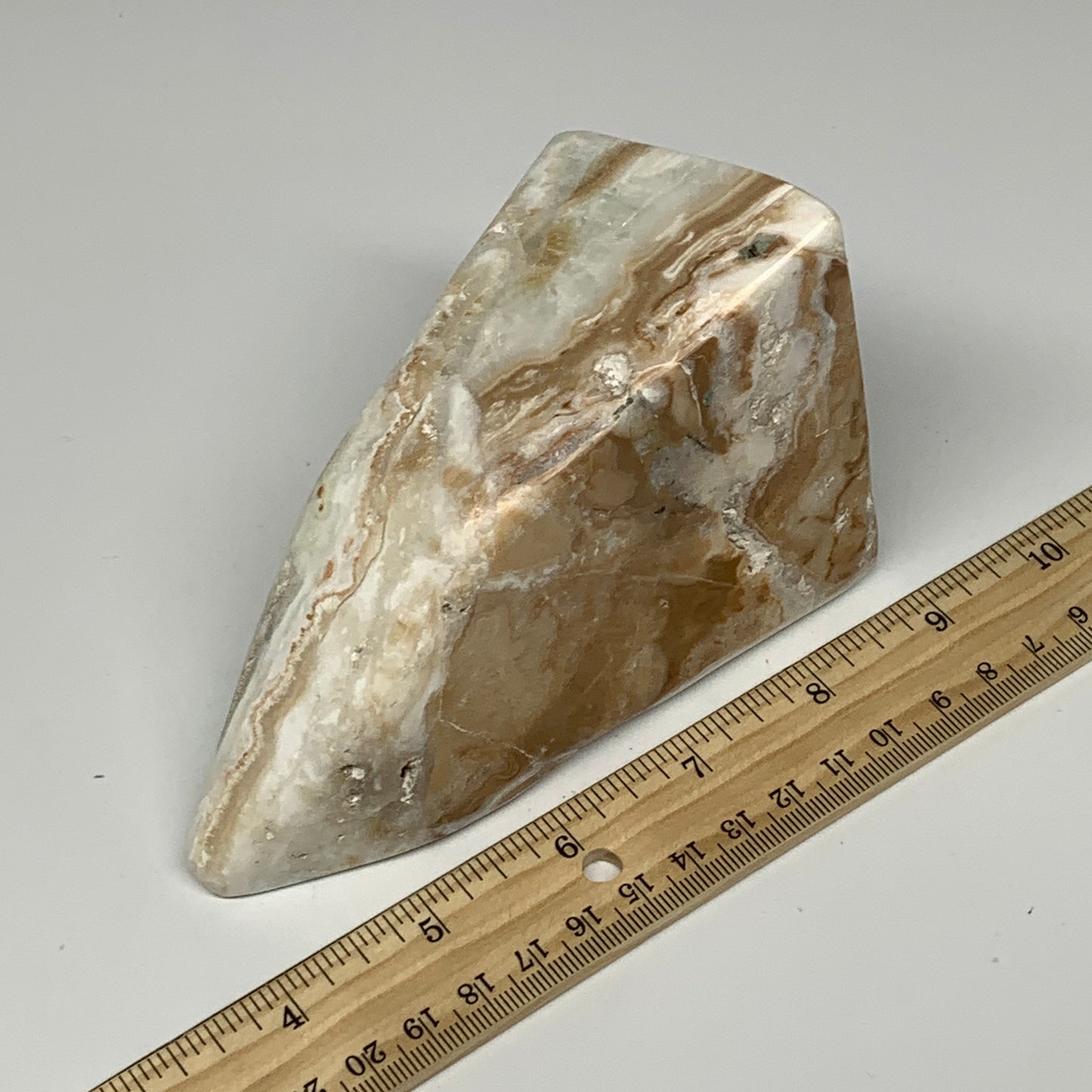 1.98 lbs, 4.9"x3.2"x3.3", Polished Freeform Caribbean Calcite @Afghanistan, B262