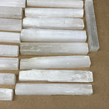 5 lbs, 4.6" - 4.7", 35pcs, Natural Rough Solid Selenite Crystal Blade Sticks, B1