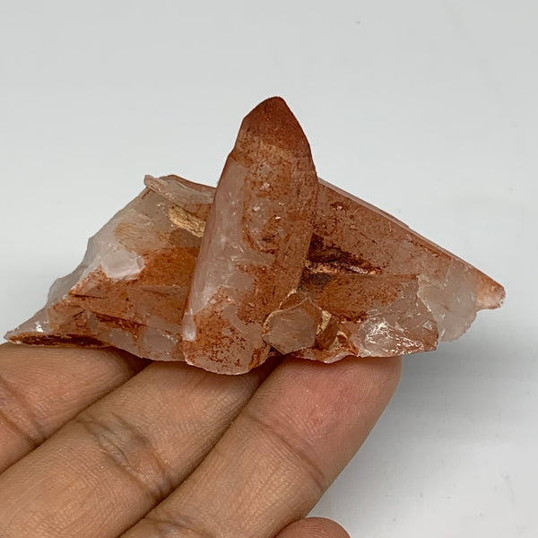 47.3g, 2.8"x1.3"x1" Red Quartz Crystal Cluster Mineral Specimens @Morocco, B1131