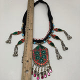 Vintage Afghan Turkmen Tribal Kuchi Fashion Glass Beaded Choker Necklace, KN147 - watangem.com