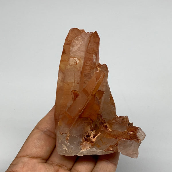187.2g, 3.6"x2.5"x1.9" Red Quartz Crystal Cluster Mineral Specimens @Morocco,B11