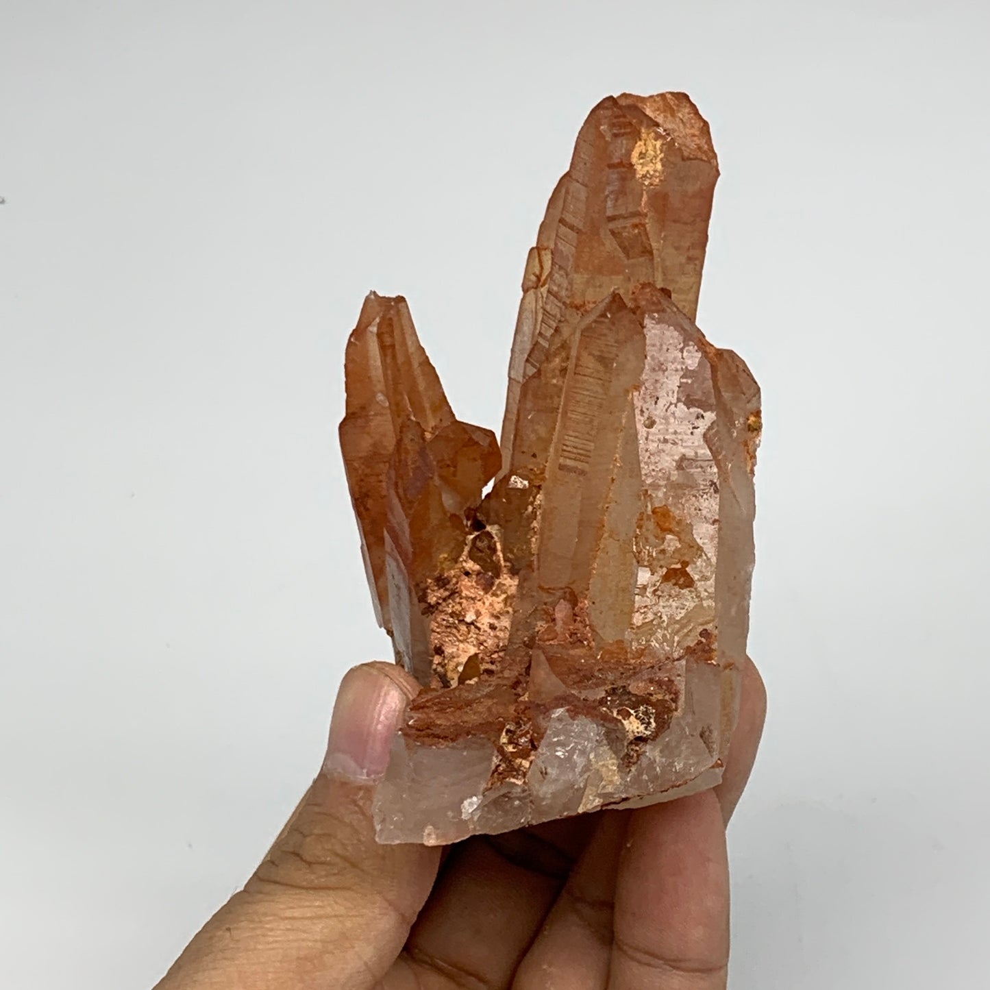 187.2g, 3.6"x2.5"x1.9" Red Quartz Crystal Cluster Mineral Specimens @Morocco,B11