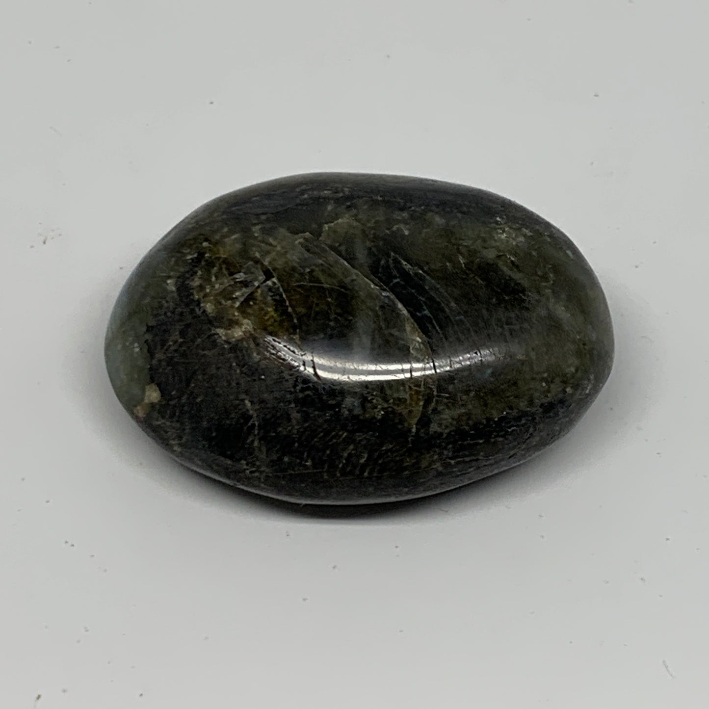 73.4g,2.1"x1.6"x0.8", Labradorite Palm-stone Polished Reiki @Madagascar,B17796